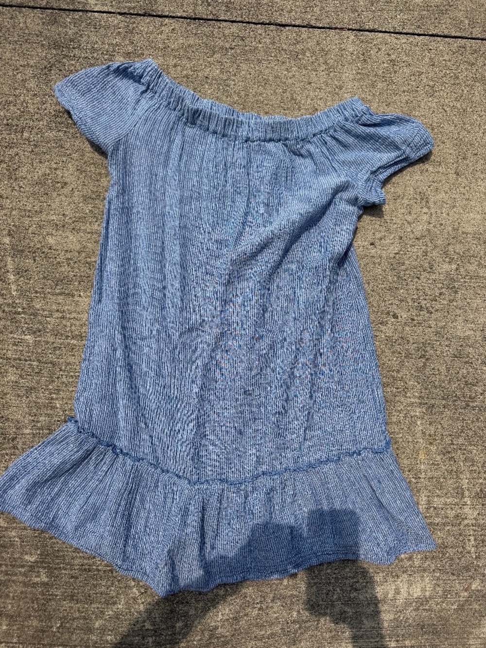 Beach Lunch Lounge Blue Striped Mini Dress Cotton XS